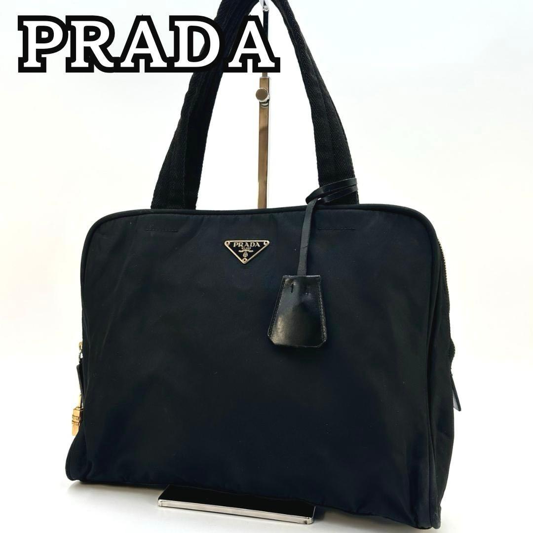 PRADA プラダ 三角ロゴプレート ハンドバッグ トートバッグ ゴールド金具