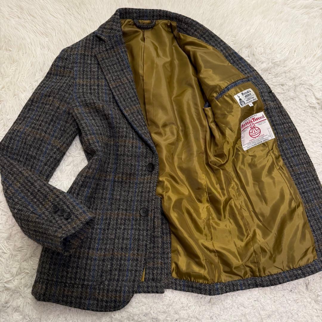 極美品　ハリスツイード　フリークスストア　テーラードジャケット　千鳥格子　肉厚