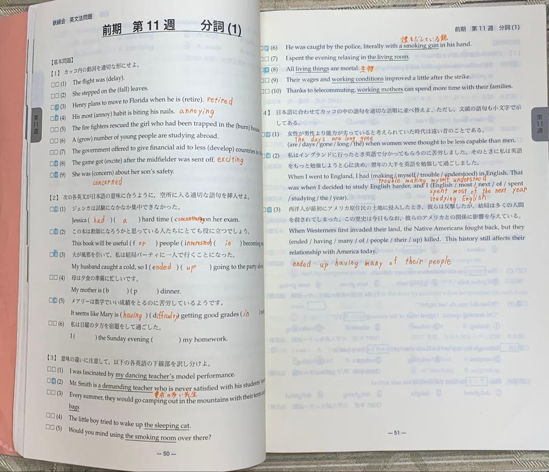 鉄緑会　高1英語　前期　後期　英文解釈英作文　発展講座　英文法　セット