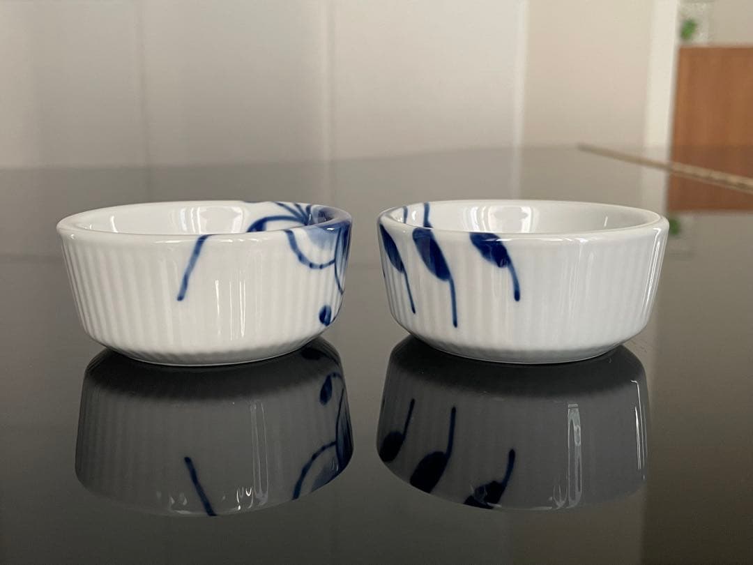 【新品】ロイヤルコペンハーゲン ブルーフルーテッド メガ スモール ボウル ペア