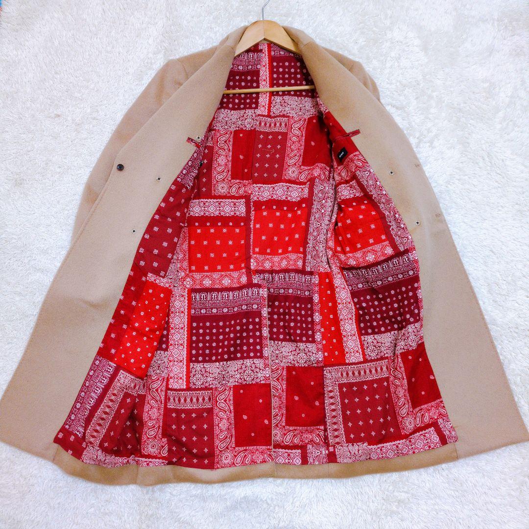 NOISE MAKER　バンダナ柄裏地カシミヤ混ダブルブレストチェスターコート