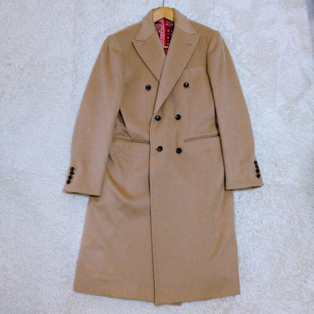 NOISE MAKER　バンダナ柄裏地カシミヤ混ダブルブレストチェスターコート