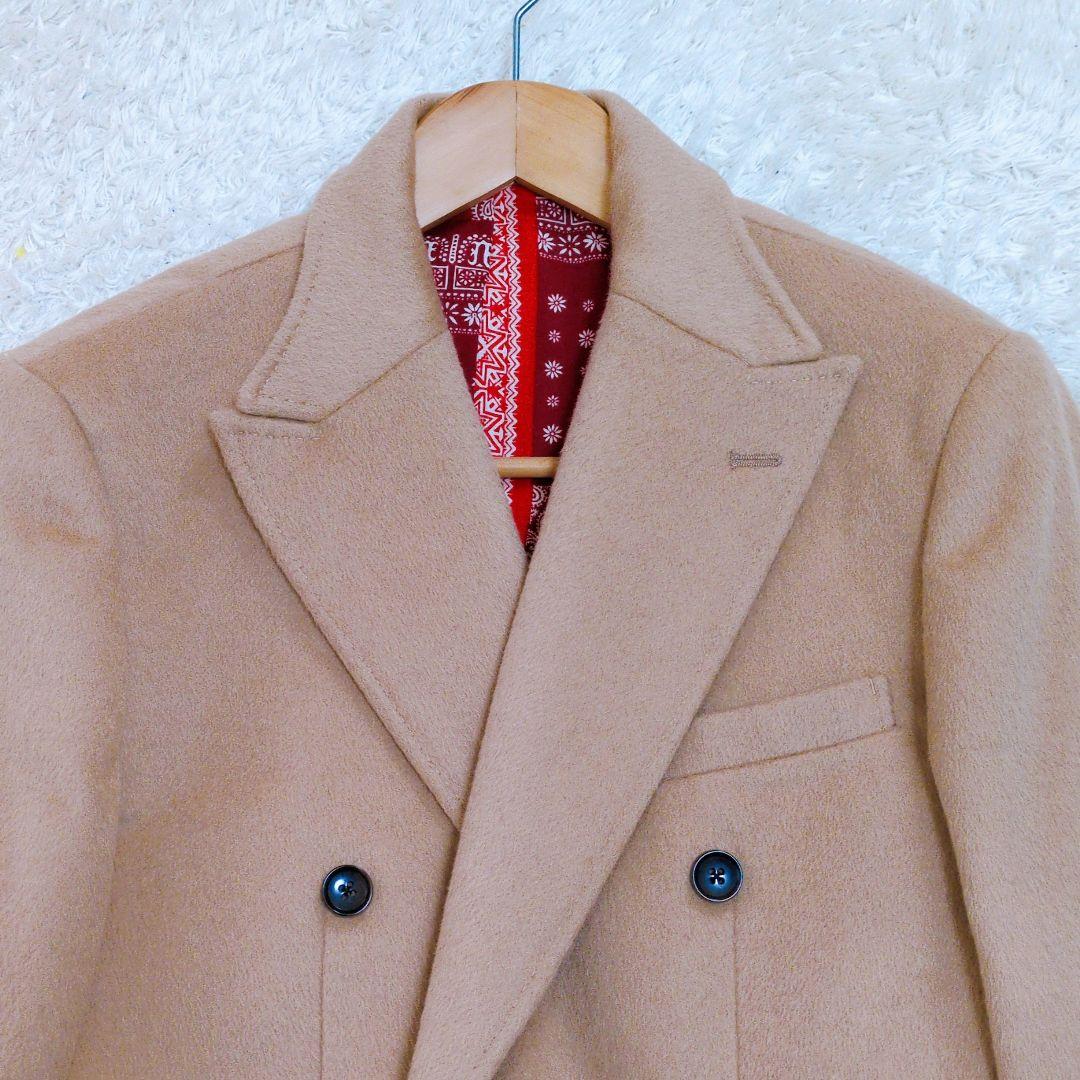 NOISE MAKER　バンダナ柄裏地カシミヤ混ダブルブレストチェスターコート