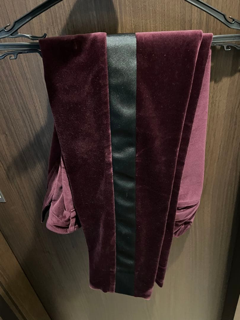 バーガンディ ベルベットジャケット　パンツ　セットアップ サイズ0 knott