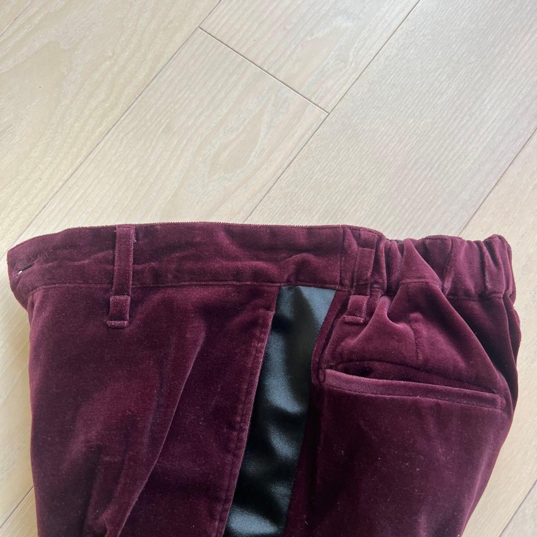 バーガンディ ベルベットジャケット　パンツ　セットアップ サイズ0 knott