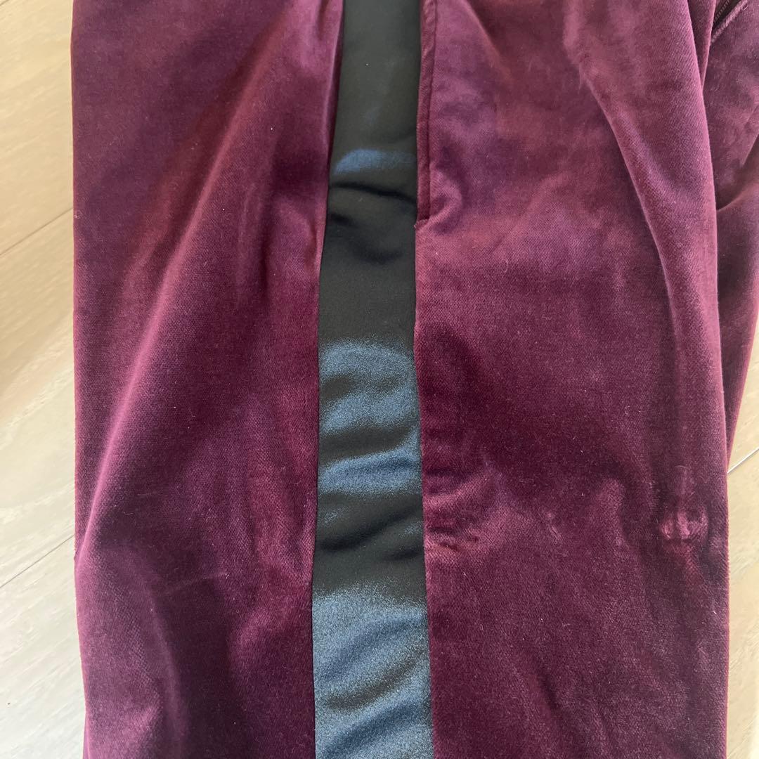 バーガンディ ベルベットジャケット　パンツ　セットアップ サイズ0 knott