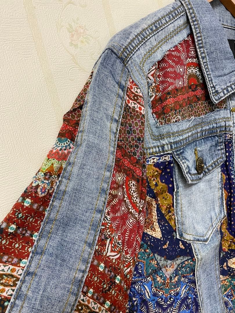 【新品】Desigual パッチワークデニムジャケット 40