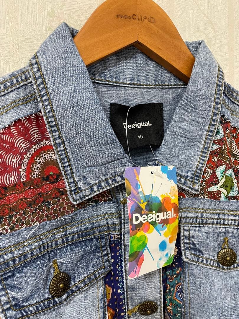 【新品】Desigual パッチワークデニムジャケット 40