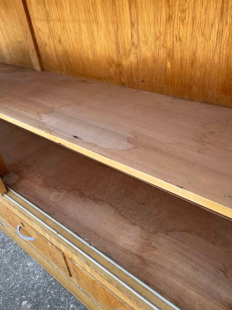 稀少/当時物/大型/水屋箪笥/箪笥/ガラス棚/食器棚/収納棚/小引き出し/②