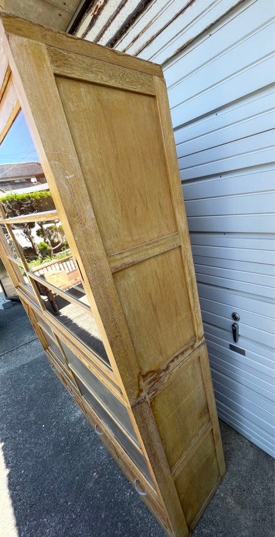 稀少/当時物/大型/水屋箪笥/箪笥/ガラス棚/食器棚/収納棚/小引き出し/②