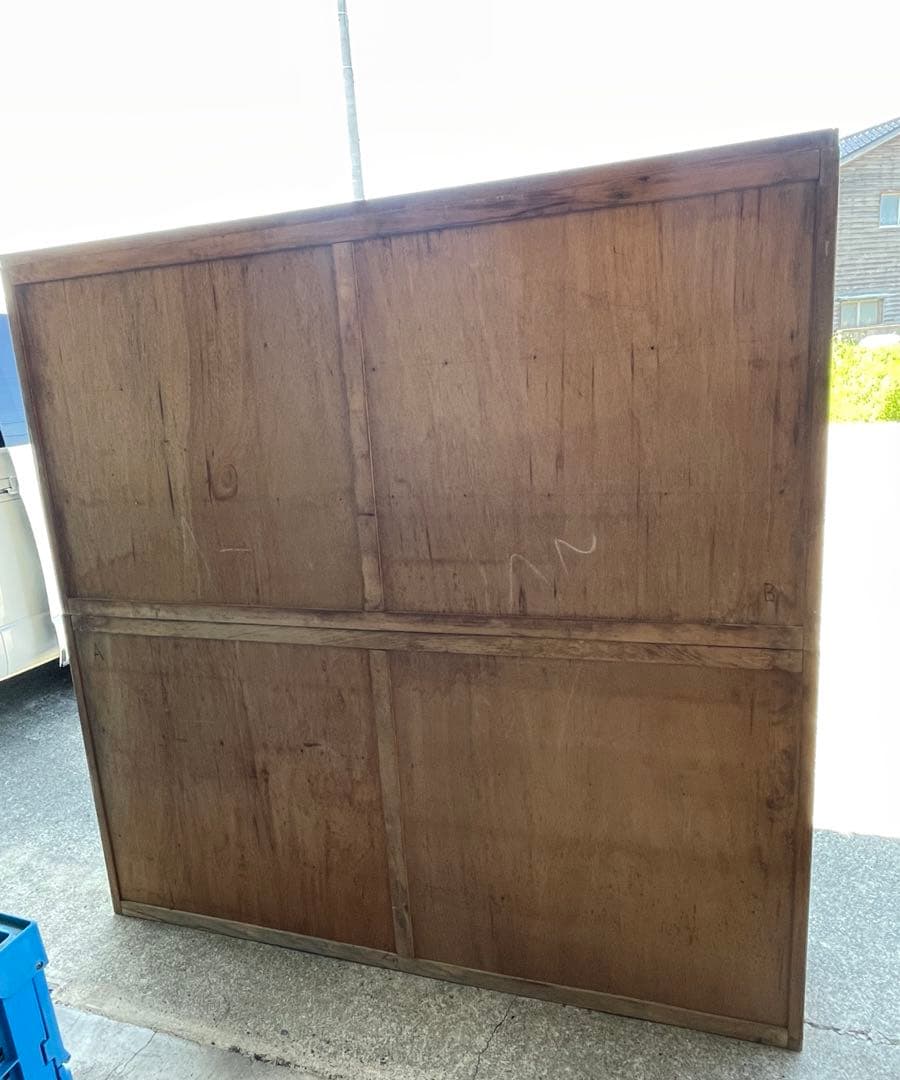 稀少/当時物/大型/水屋箪笥/箪笥/ガラス棚/食器棚/収納棚/小引き出し/②