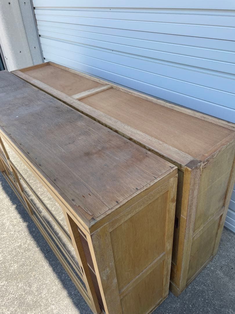 稀少/当時物/大型/水屋箪笥/箪笥/ガラス棚/食器棚/収納棚/小引き出し/②