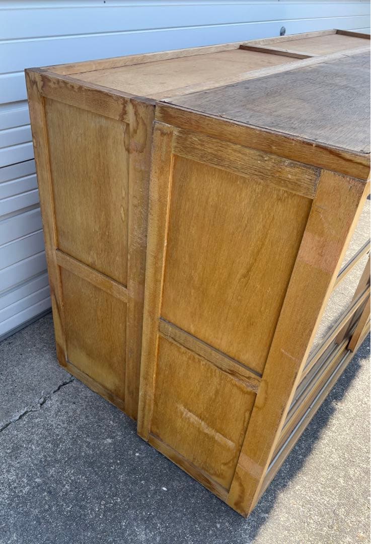 稀少/当時物/大型/水屋箪笥/箪笥/ガラス棚/食器棚/収納棚/小引き出し/②