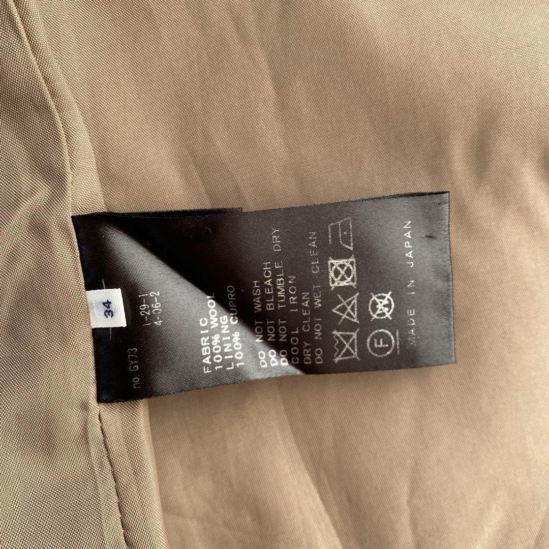 人気　IENA イエナ　ラムウール　ノーカラー　コート　グレージュ