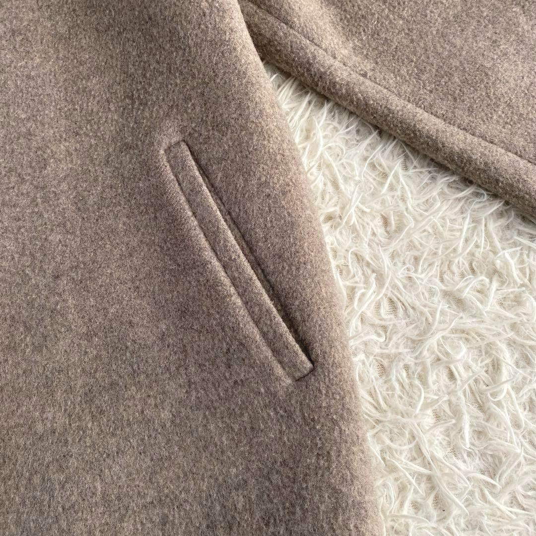 人気　IENA イエナ　ラムウール　ノーカラー　コート　グレージュ