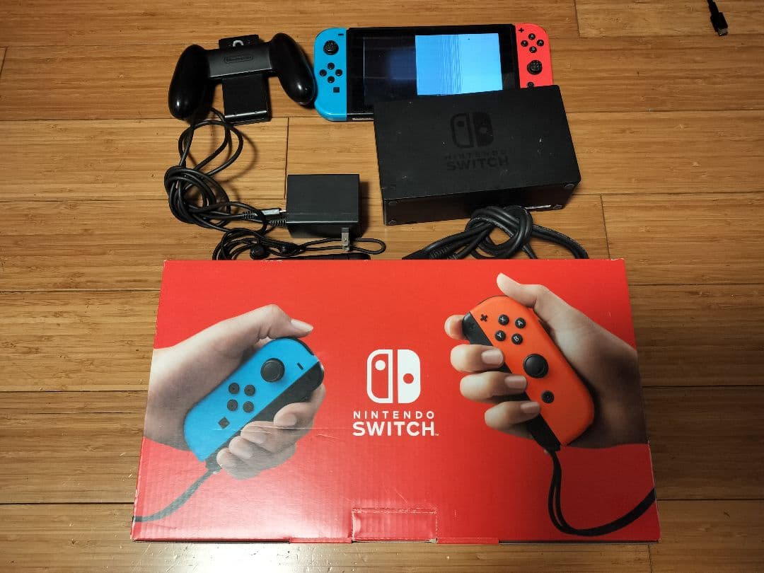 Nintendo Switch 本体 赤/青 一式 ジャンク品 画面破損