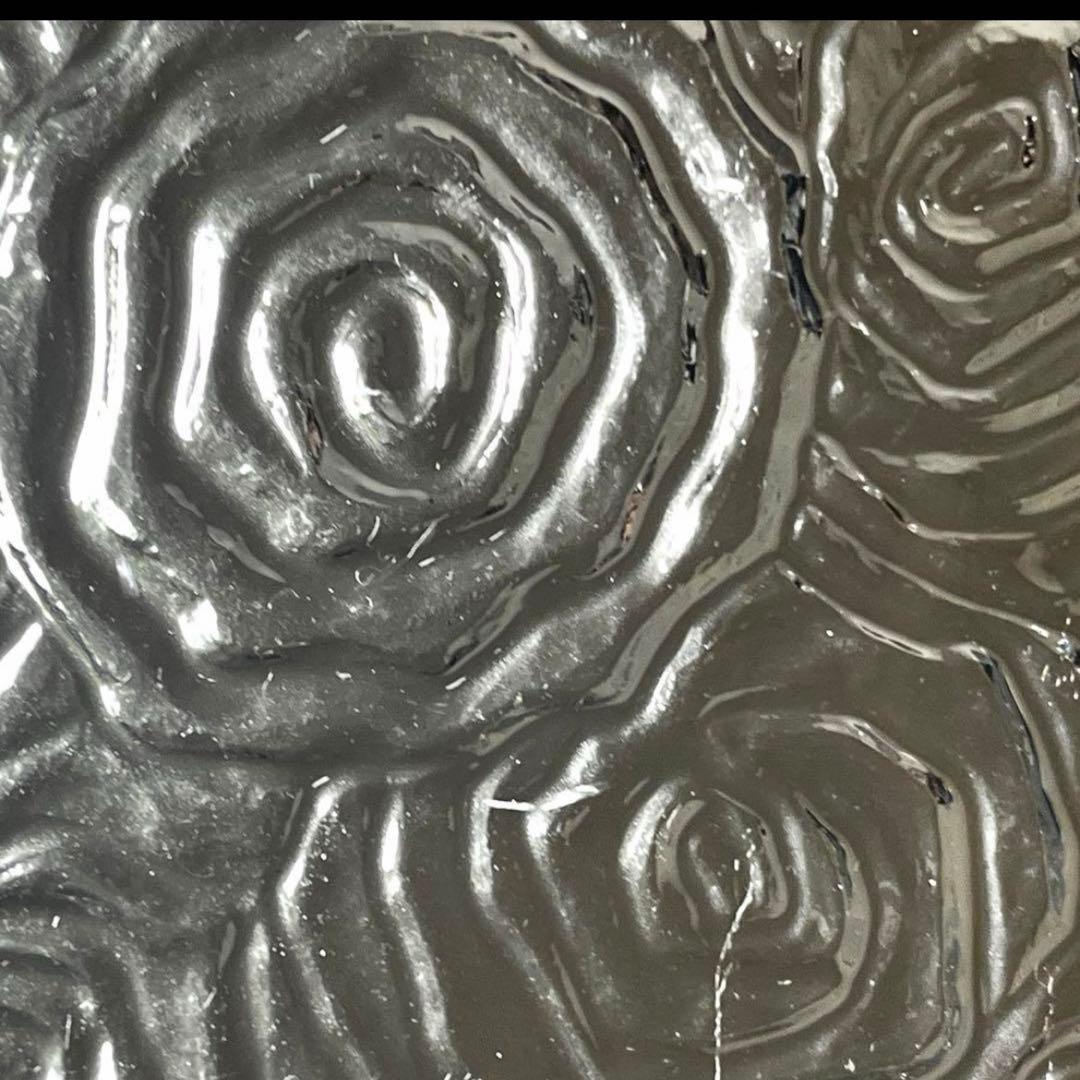 食器 お皿 ガラスプレート 5枚セット IVV ロゼット シルバー