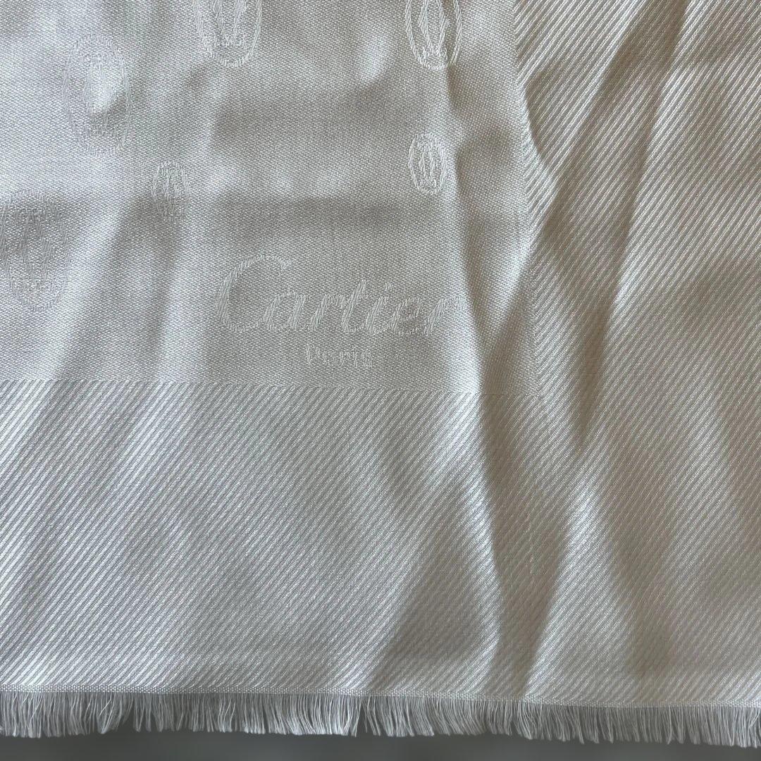 カルティエCartier シルクウール大判ストールショールロゴ