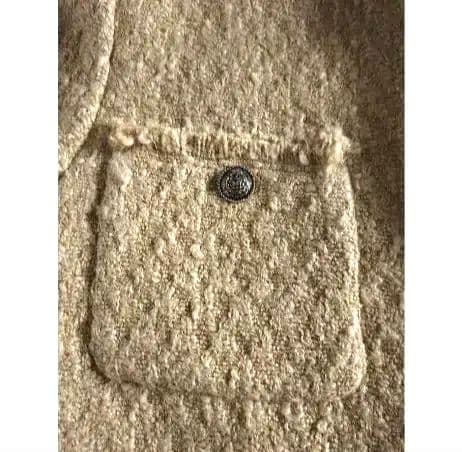 【MilaOwen 金ボタン ツィードノーカラージャケットコート】ミラオーウェン