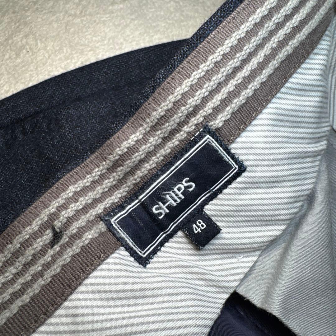 62 美品　シップス　SHIPS ロロピアーナ　スーツ　48 L ネイビー