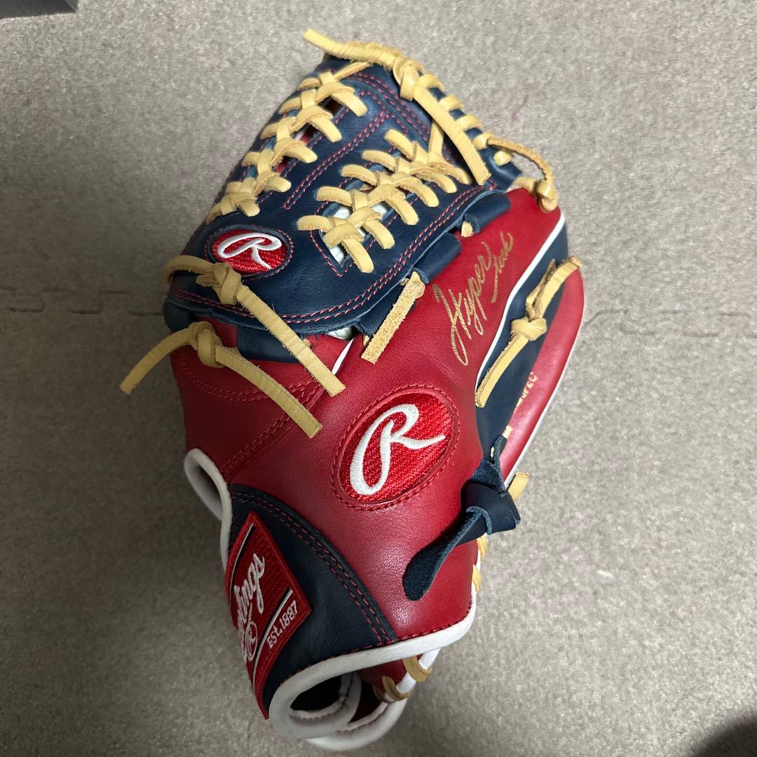 Rawlings Hyper 軟式グローブ レッド/ネイビー
