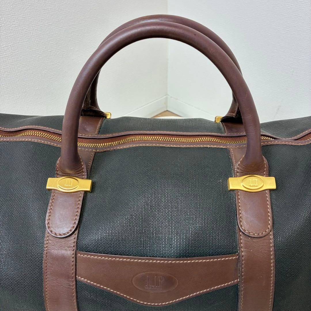 ダンヒル　ボストンバック　レザー　ゴールド金具　レザー