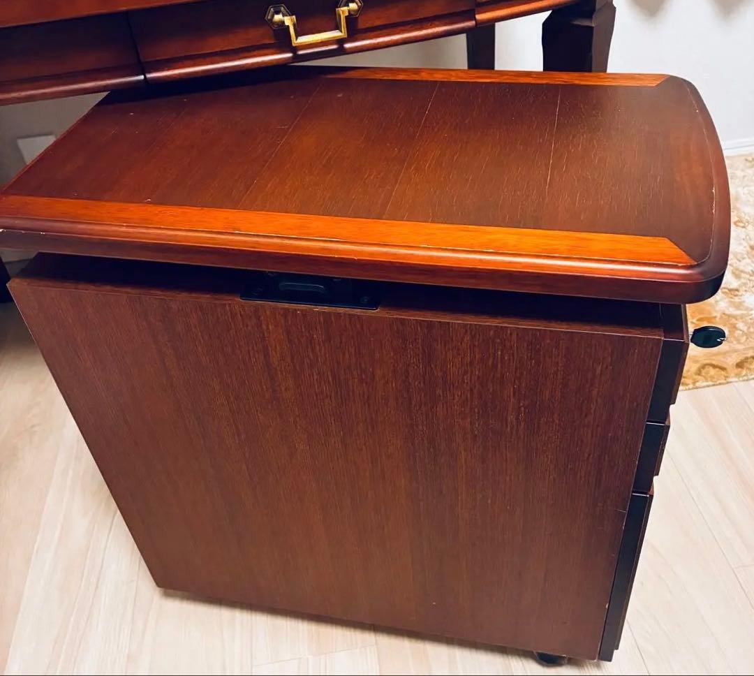 maruni サイドテーブル 引き出し　鍵付き　袖机　キャスター付　マルニ家具