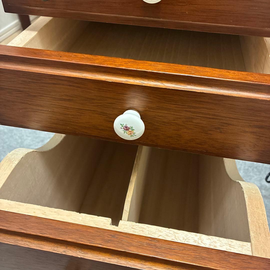 maruni サイドテーブル 引き出し　鍵付き　袖机　キャスター付　マルニ家具