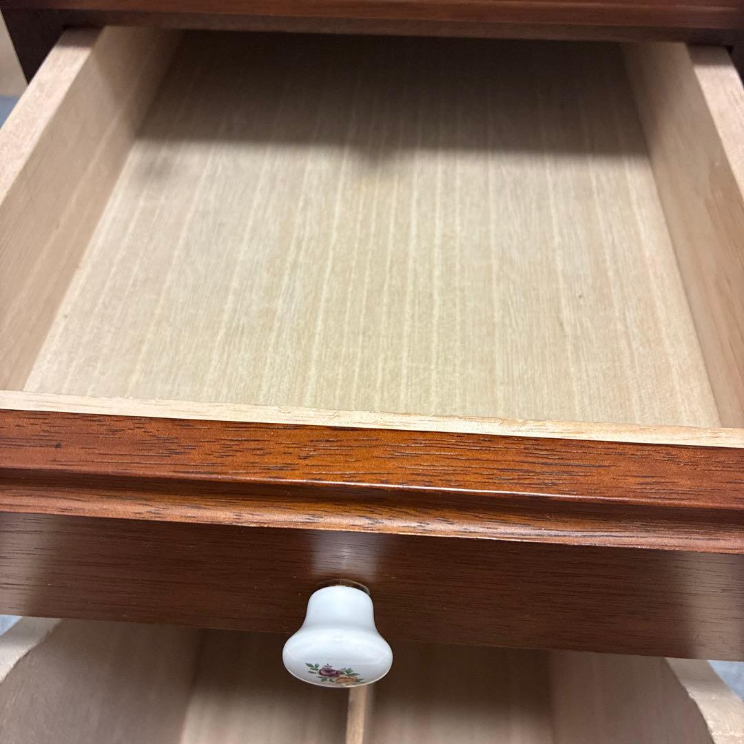 maruni サイドテーブル 引き出し　鍵付き　袖机　キャスター付　マルニ家具