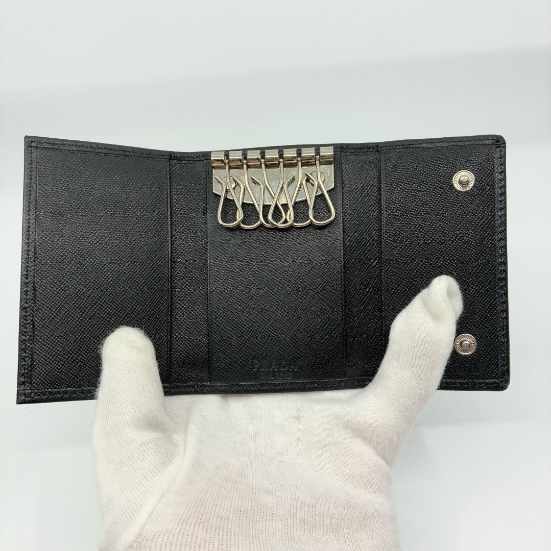 PRADA プラダ 6連キーケース レザー 黒 ブラック A1331A1