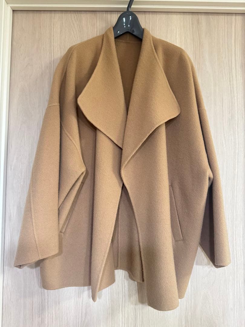 ウールリバーコート　ウール　コート　ベージュ