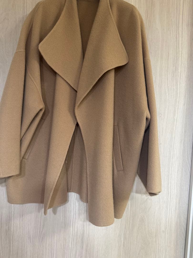 ウールリバーコート　ウール　コート　ベージュ