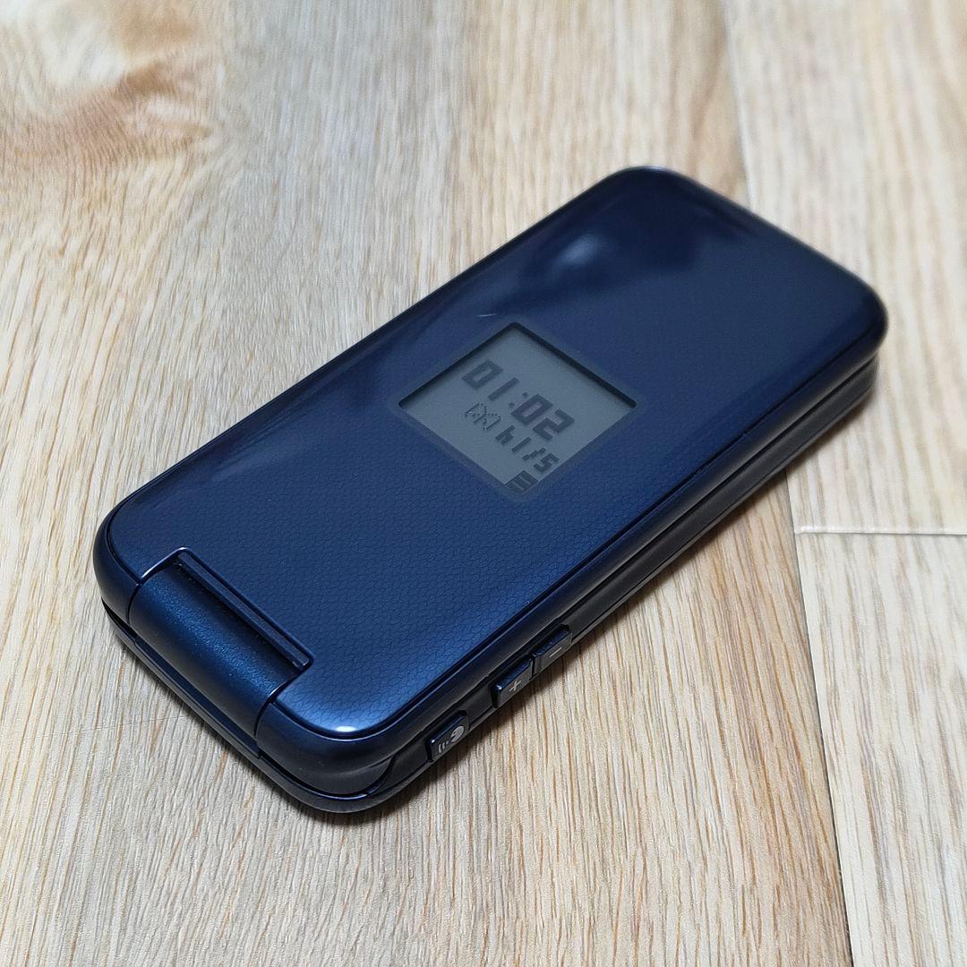 SIMフリー 富士通 らくらくホン F-01M ネイビー 新品バッテリー