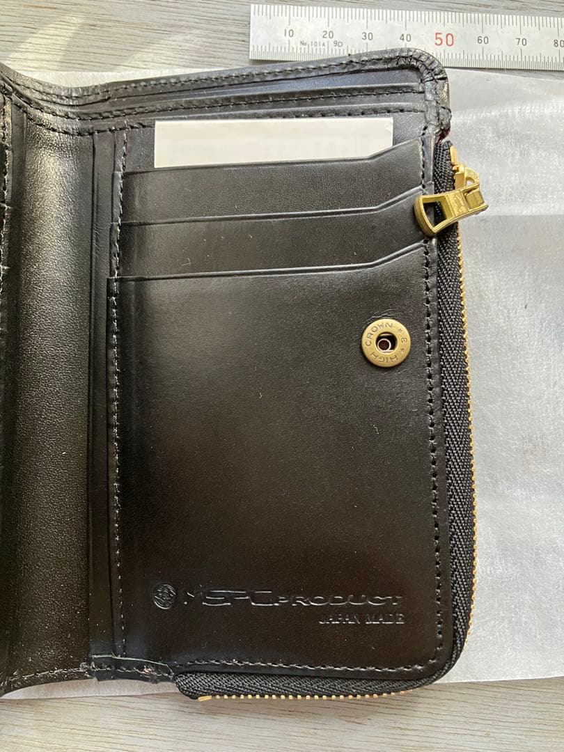 Masterpiece 新品、未使用　日本製 ブラックレザー二つ折り財布