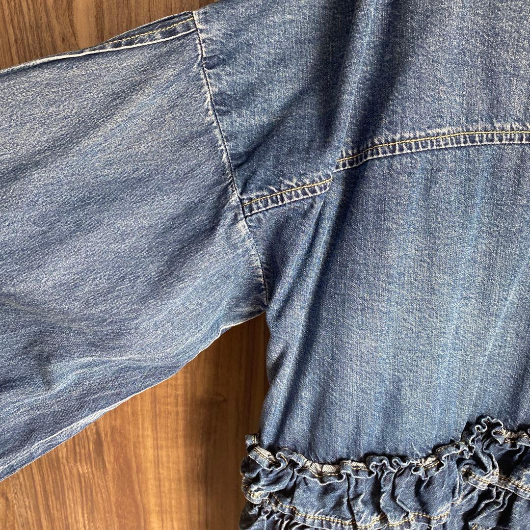 ayane アヤン ダンガリーバックフリルブルゾン　インディゴ