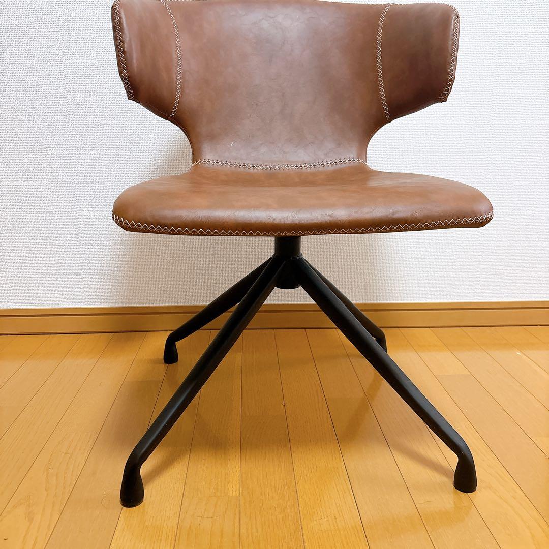 【美品】回転式 ダイニングチェア ブラウン レトロでおしゃれ