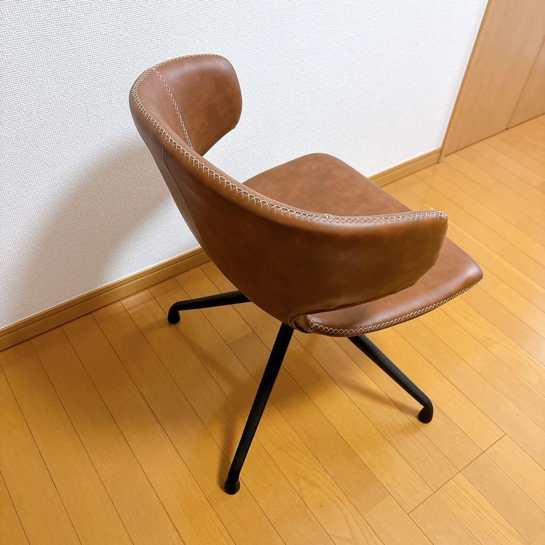 【美品】回転式 ダイニングチェア ブラウン レトロでおしゃれ