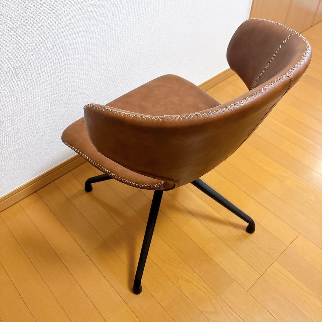 【美品】回転式 ダイニングチェア ブラウン レトロでおしゃれ