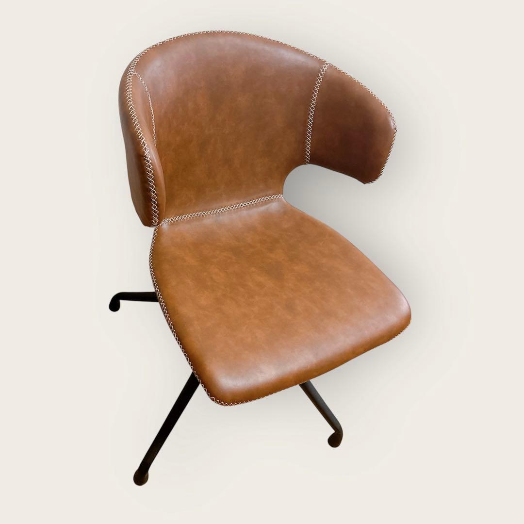 【美品】回転式 ダイニングチェア ブラウン レトロでおしゃれ