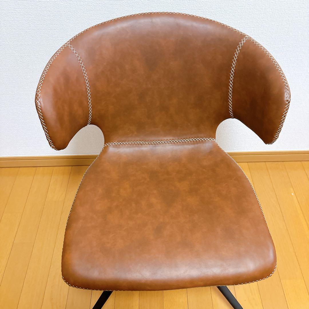 【美品】回転式 ダイニングチェア ブラウン レトロでおしゃれ