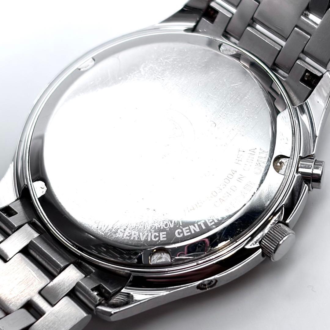 シチズン エコドライブ 電波ソーラー メンズ 黒文字盤 稼働品