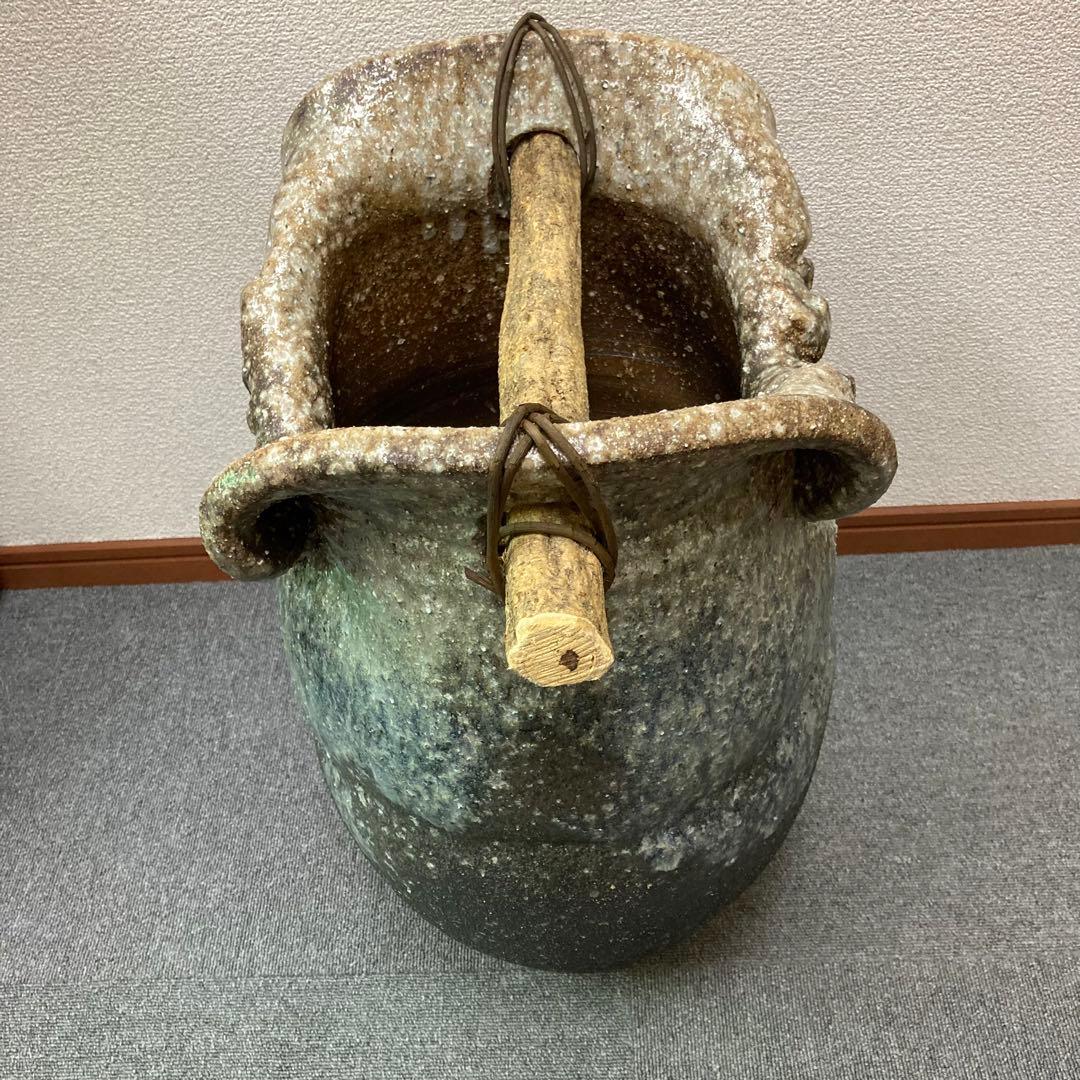 【未使用品】　傘立て 陶器 信楽焼 花器　花入れ　傘たて 傘入れ 傘置き