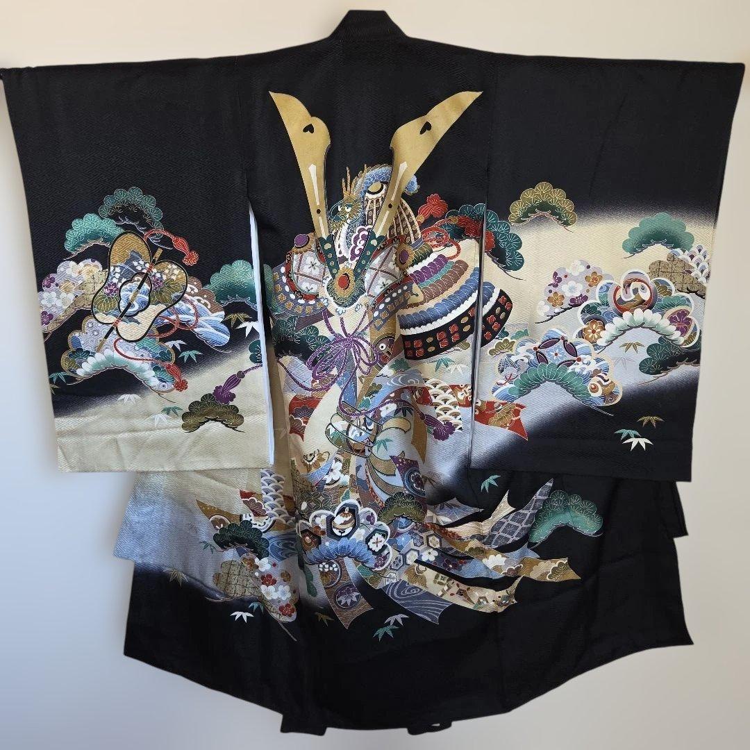 No28　正絹　男の子お祝い着物　長襦袢付き　産着