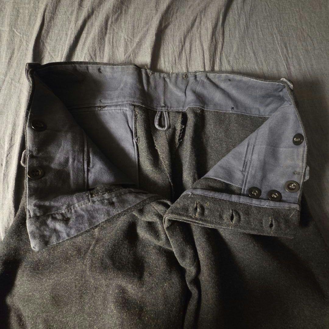 50s Euro Vintage ウールワイドスラックス　ダークグレー