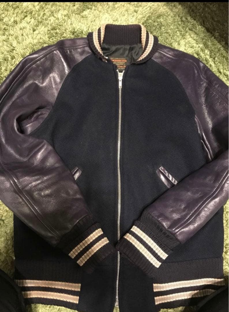 SKOOKUM スクーカム ウール×レザーフルジップスタジャン