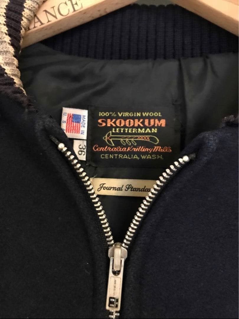 SKOOKUM スクーカム ウール×レザーフルジップスタジャン