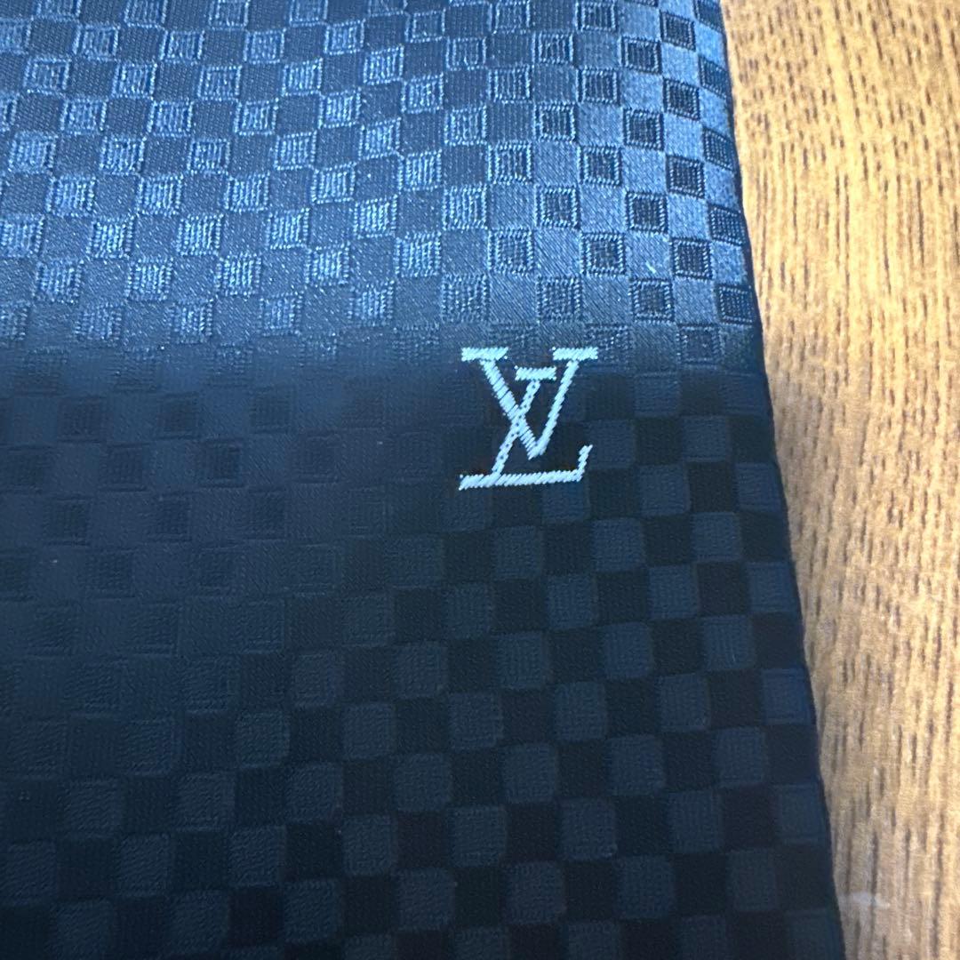Louis Vuitton マイクロダミエパターン ネクタイ ブラック