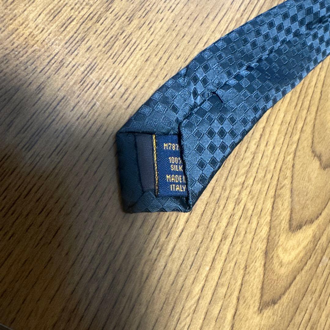 Louis Vuitton マイクロダミエパターン ネクタイ ブラック