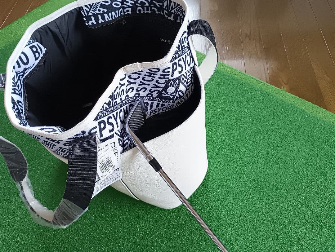 PSYCHO BUNNY トートバッグ ホワイト/ネイビー