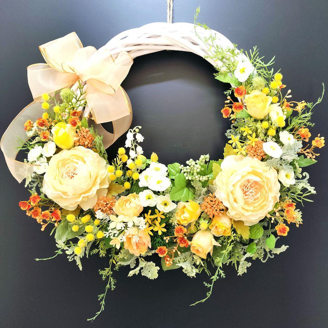 商品名【咲希】ゆきこ♥ラナンキュラスのフラワーリース 春リース 玄関リース